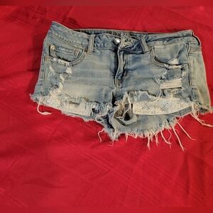 American Eagle Jean Shorts Stretch with Lace Pockets